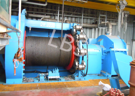 Integral Winch Drum Spiral Grooving Mounted on Marine Platform
